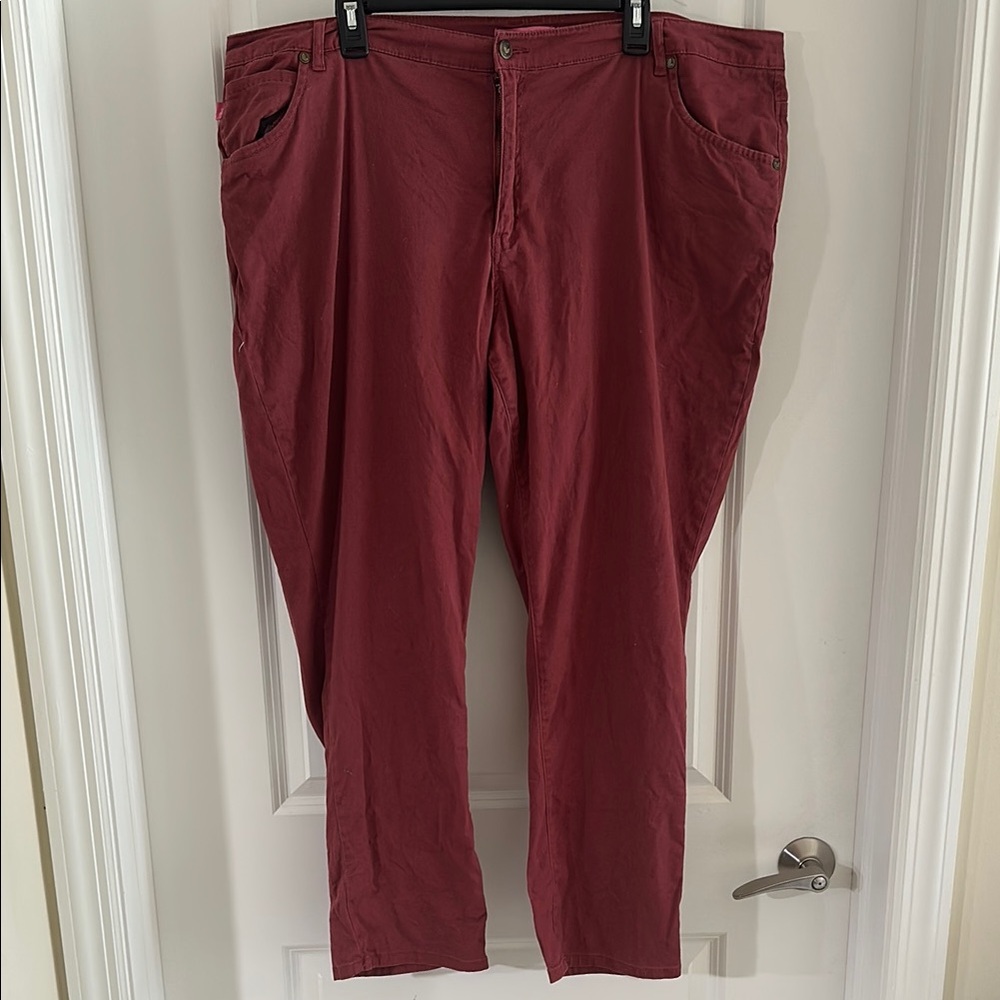 Woman Within Burgundy Straight Leg Pants Size 24w